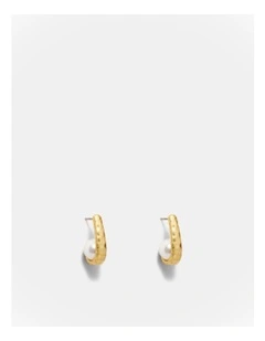 Forge Pearl Stud Earrings in Gold