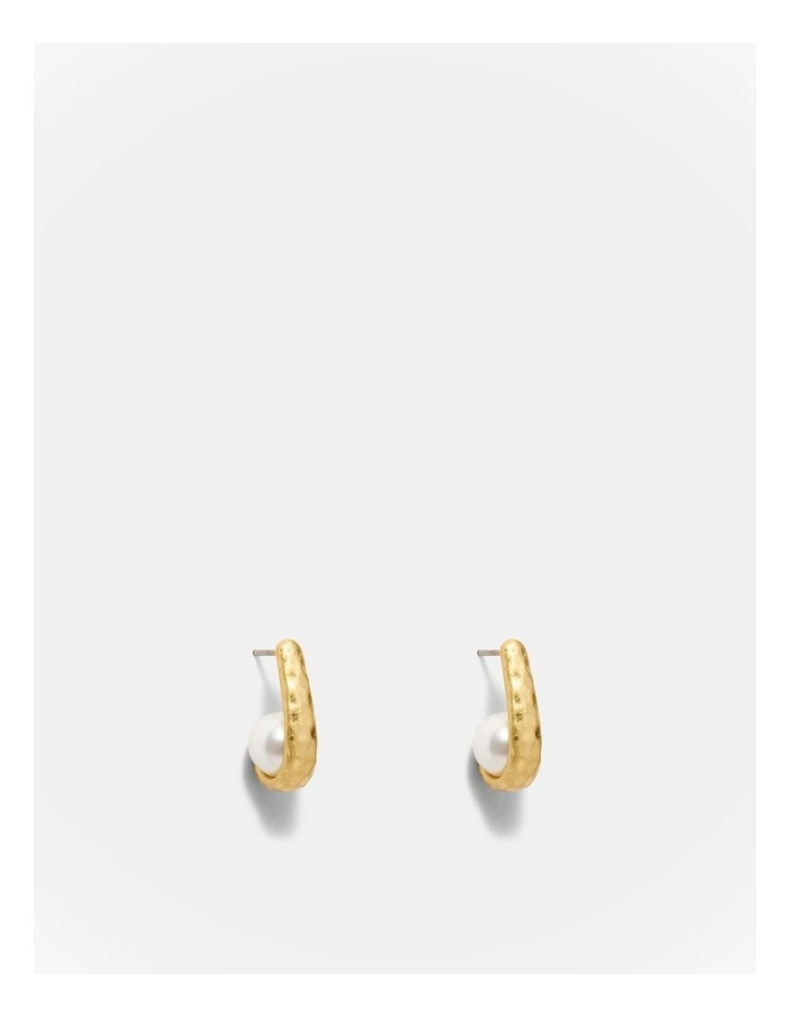 Forge Pearl Stud Earrings in Gold image 1
