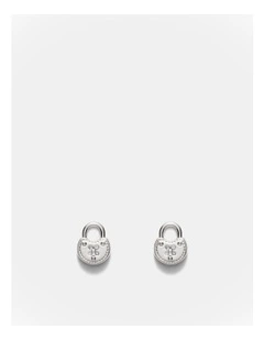 Lockette Stud Earrings in Silver