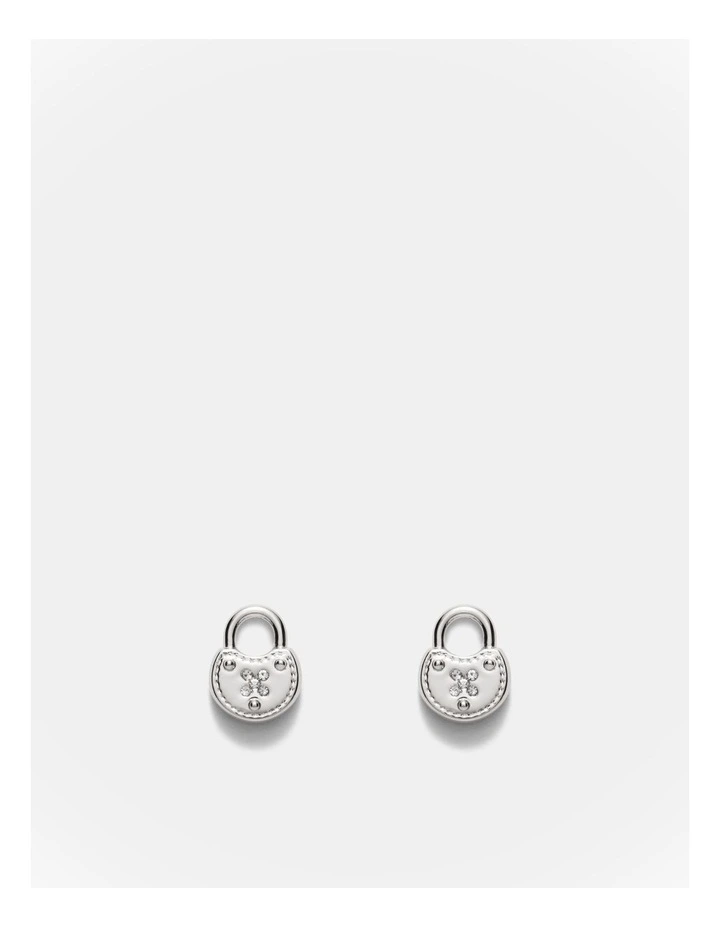 Lockette Stud Earrings in Silver image 1