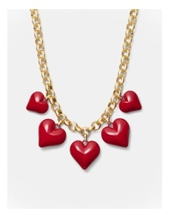 True Love Statement Necklace in Lipstick Red