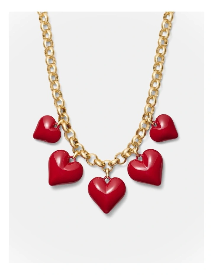 True Love Statement Necklace in Lipstick Red image 1