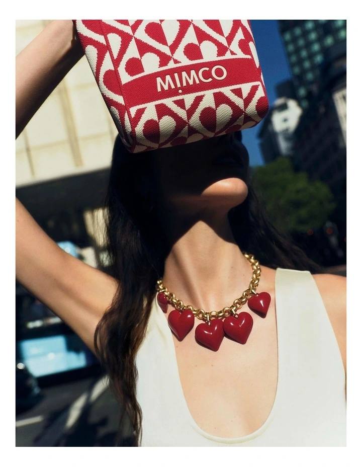 True Love Statement Necklace in Lipstick Red image 2