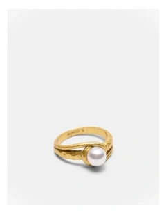 Forge Pearl Ring in Gold