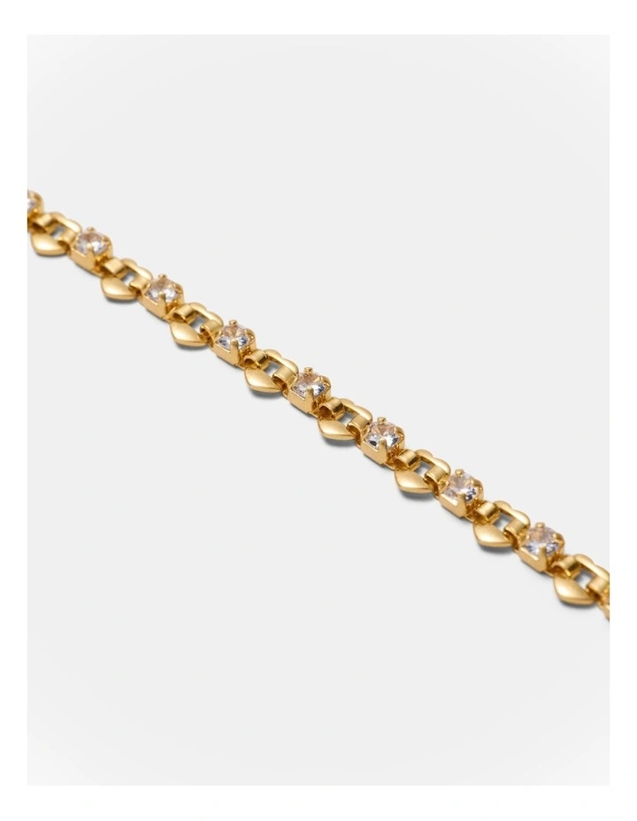 Hearted Chain Necklace in Gold image 3