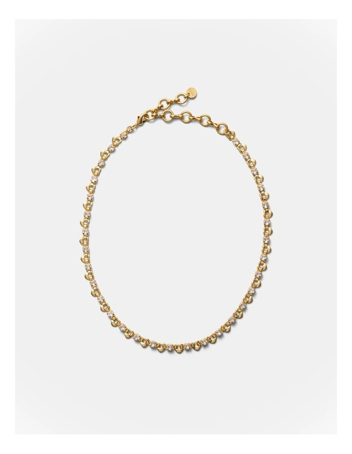 Hearted Chain Necklace in Gold image 4