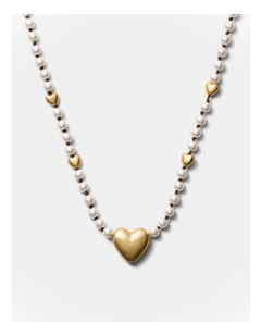 Upbeat Heart Necklace in Pearl