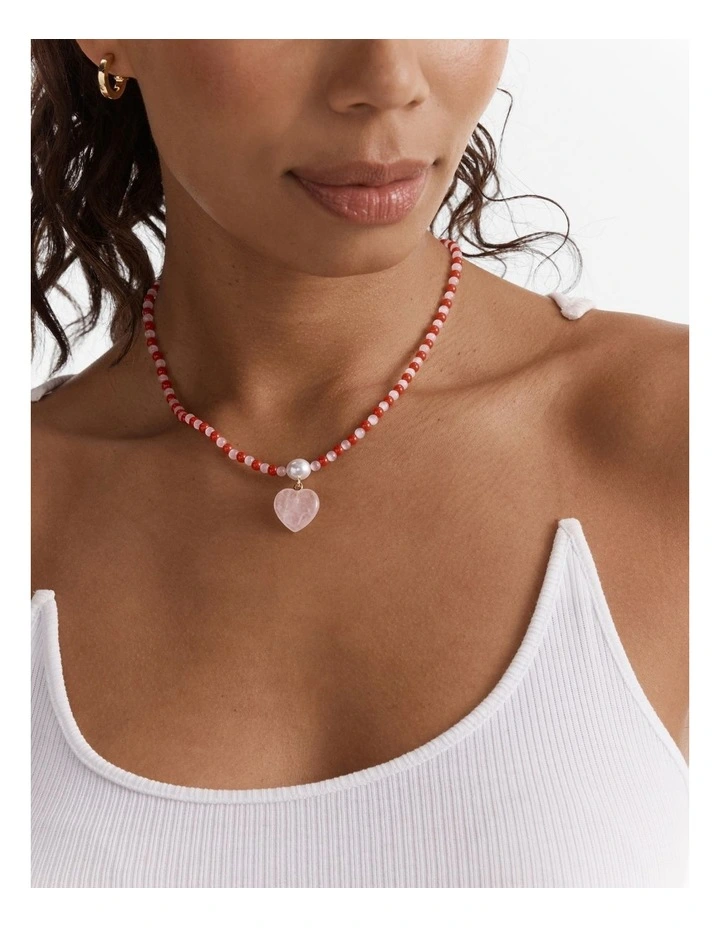 Heart And Seek Necklace in Lipstick Red image 5