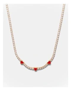 Lover Heart Necklace in Lipstick Red