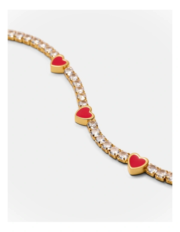 Lover Heart Necklace in Lipstick Red image 3