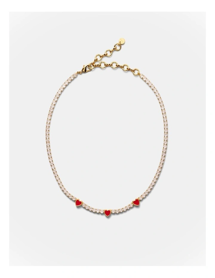 Lover Heart Necklace in Lipstick Red image 4