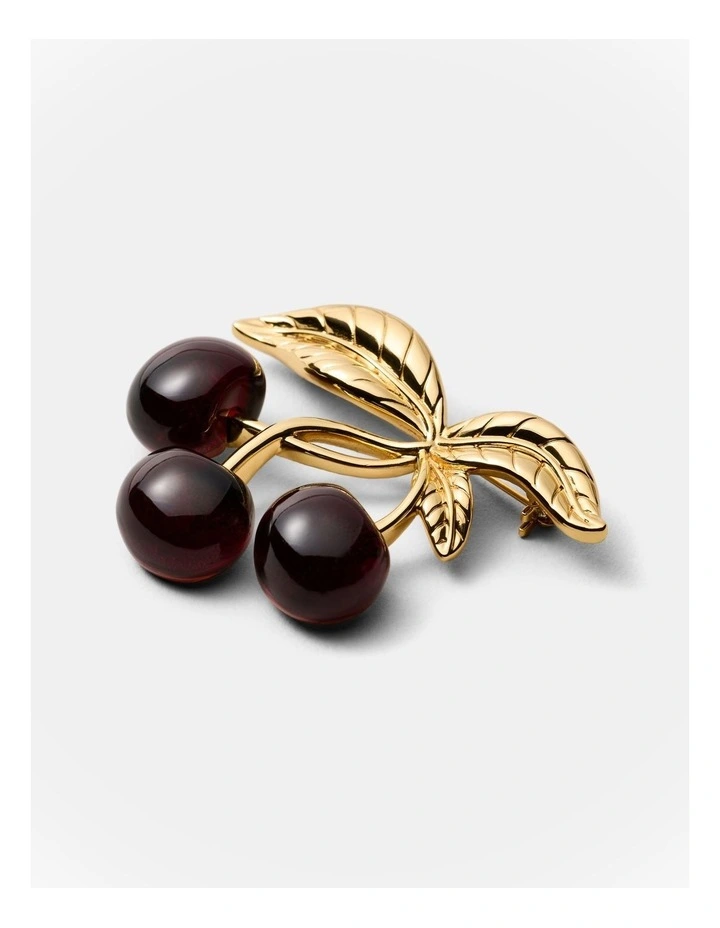 Noir Cherry Brooch in Bordeaux image 3