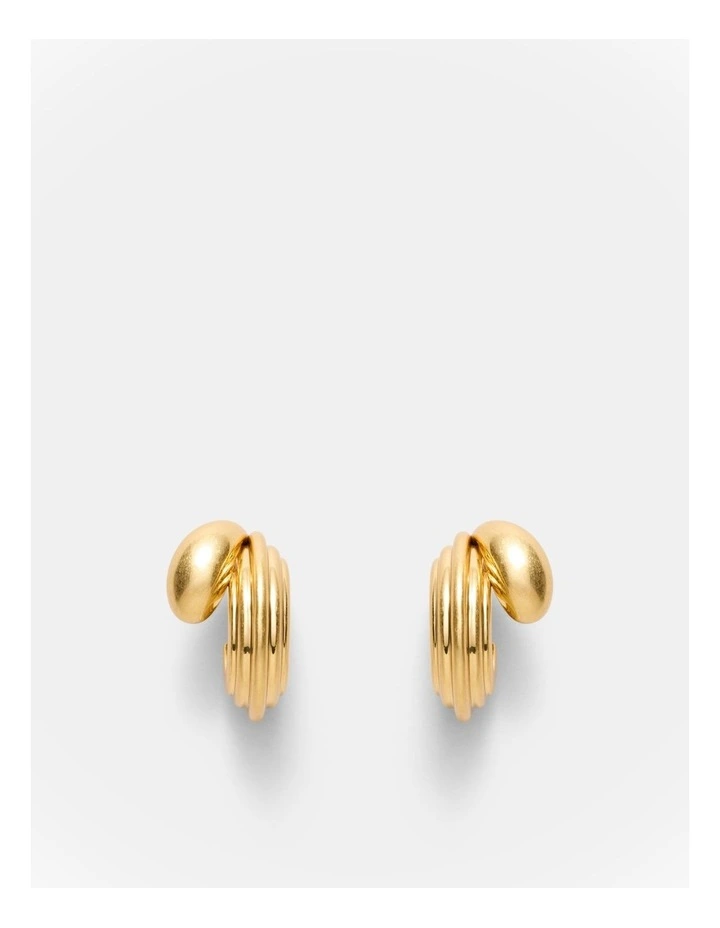 Deux Hoop Earrings in Gold image 1