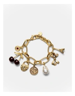 Noir Charms Bracelet in Gold