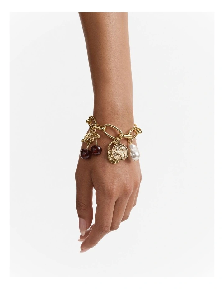 Noir Charms Bracelet in Gold image 2