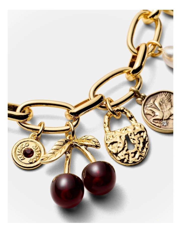 Noir Charms Bracelet in Gold image 3