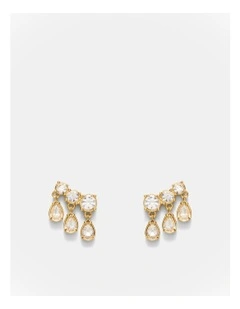 Crystalline Stud Earrings in Gold