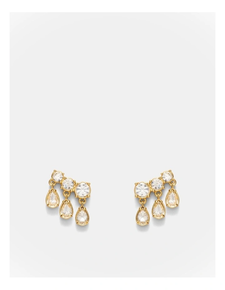 Crystalline Stud Earrings in Gold image 1