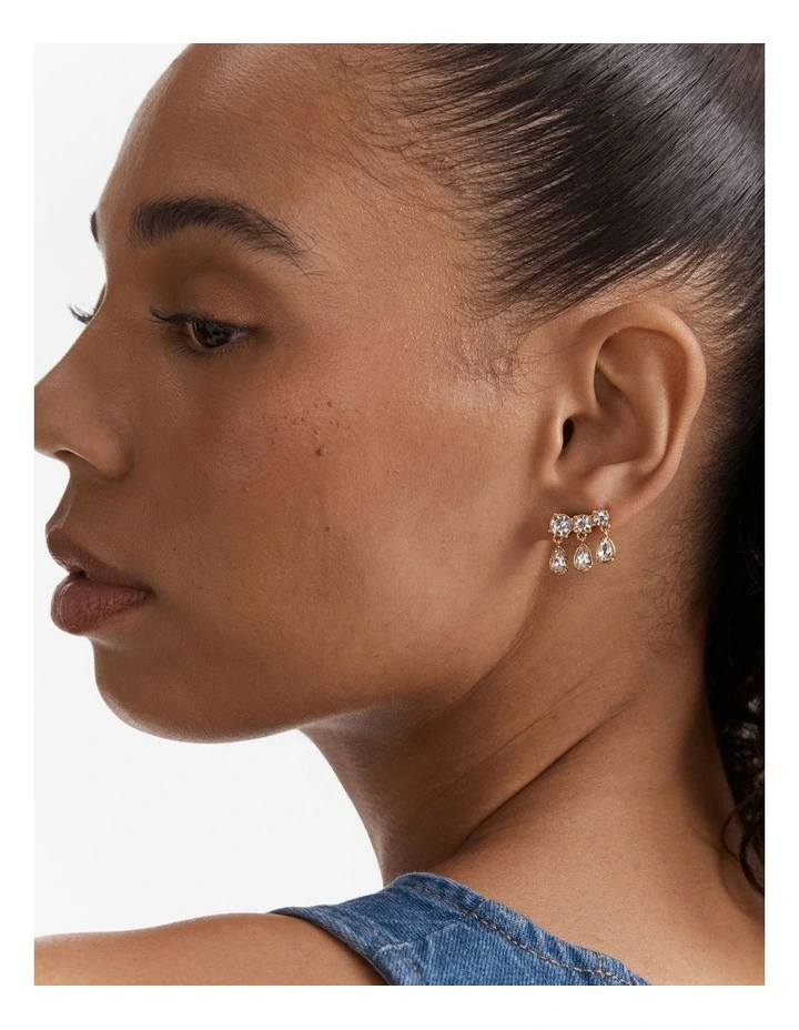 Crystalline Stud Earrings in Gold image 4