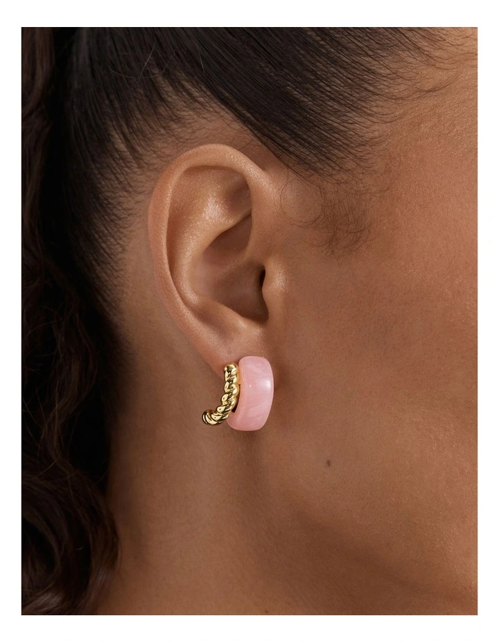 Magie Double Hoop Earrings in Petal image 2