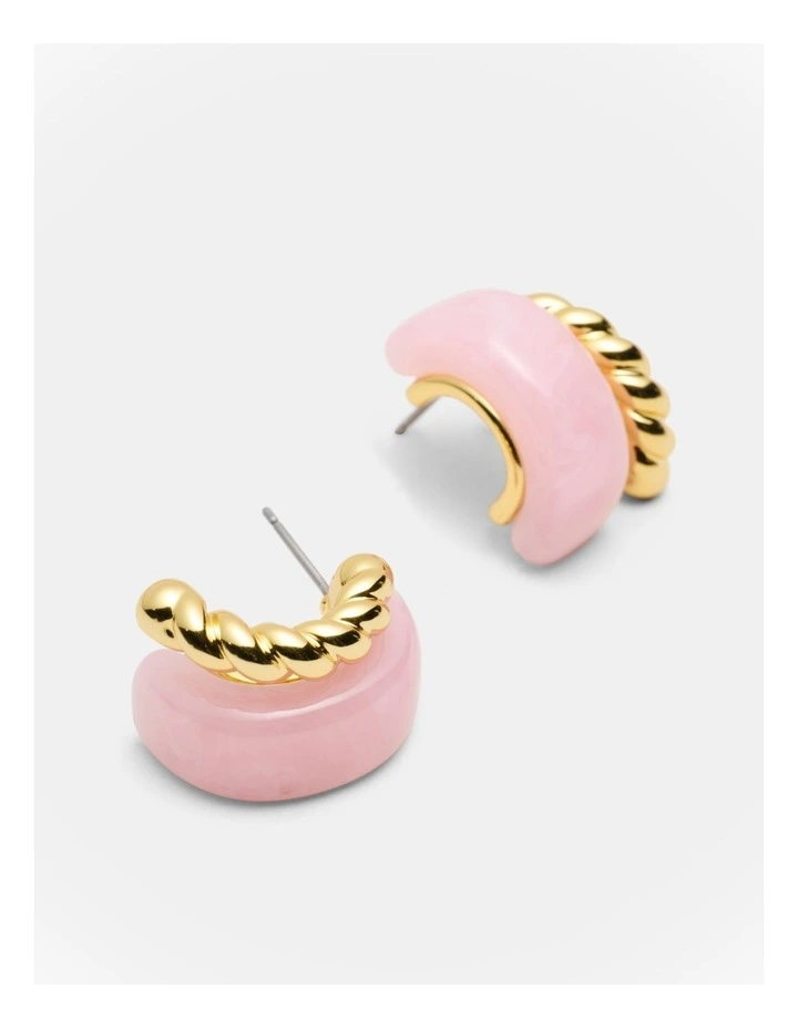 Magie Double Hoop Earrings in Petal image 3