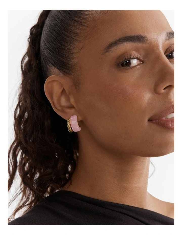 Magie Double Hoop Earrings in Petal image 4