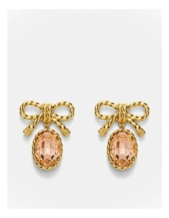 Tie A Bow Drop Earrings in Petal