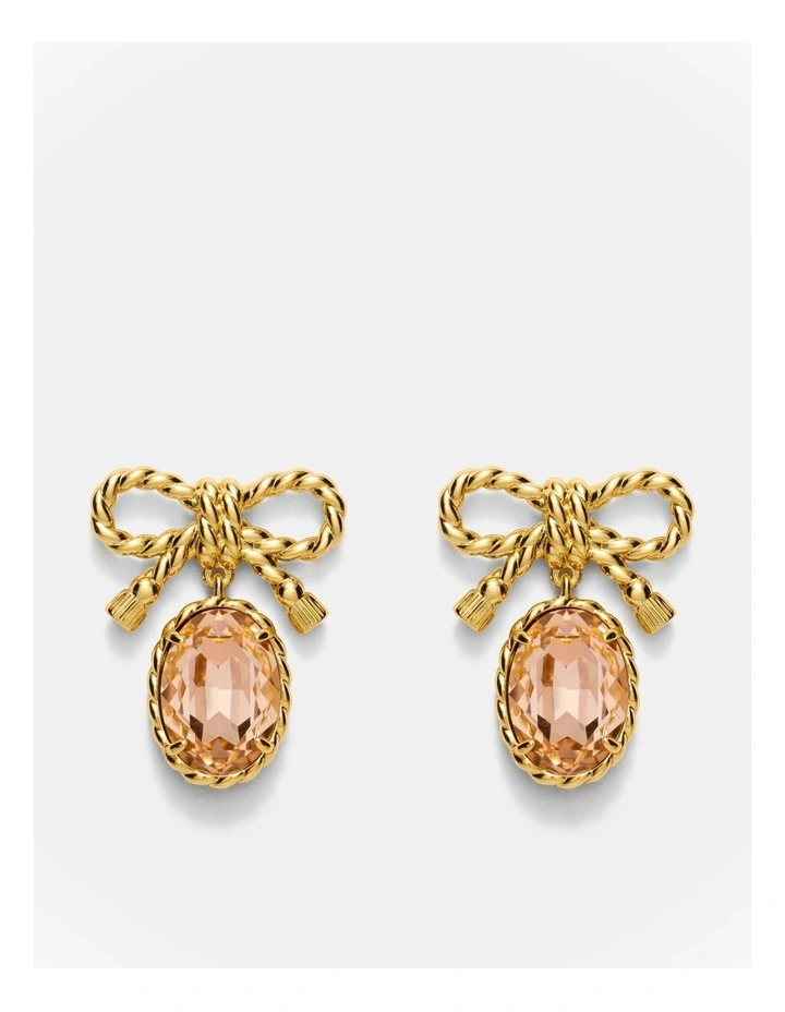 Tie A Bow Drop Earrings in Petal image 1