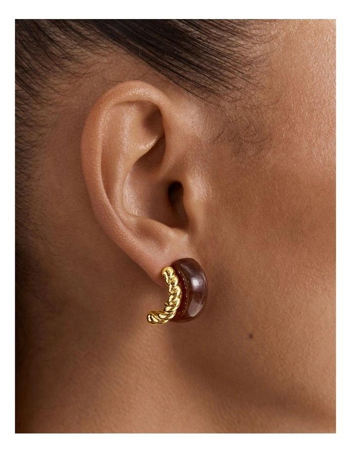 Magie Double Hoop Earrings in Toffee image 2