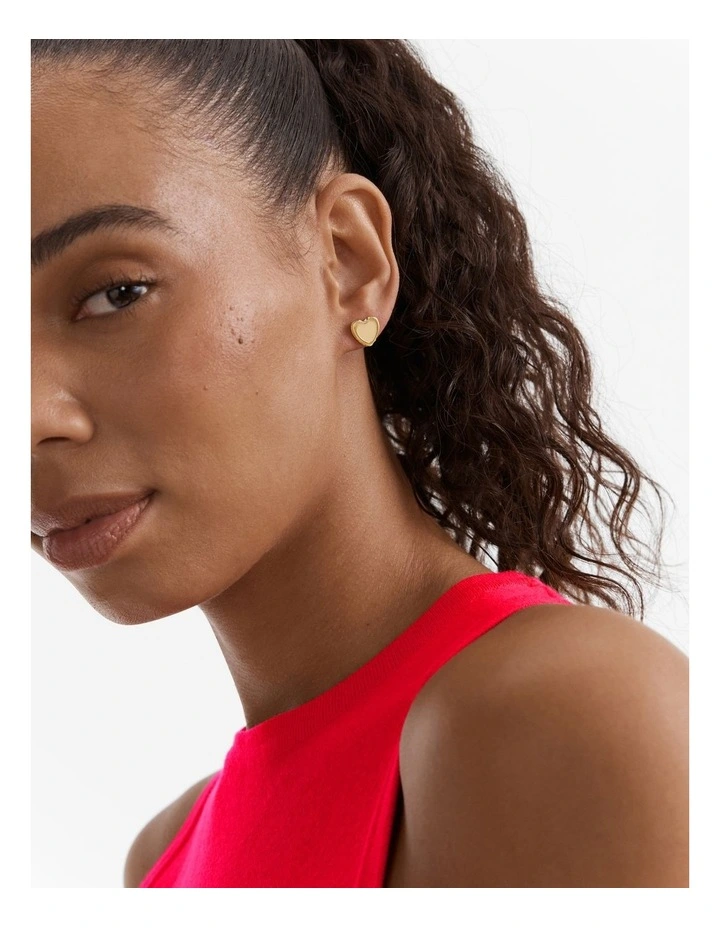 Lover Heart Stud Earrings in Buttermilk image 4