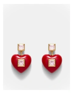 Devotion Earrings in Lipstick Red
