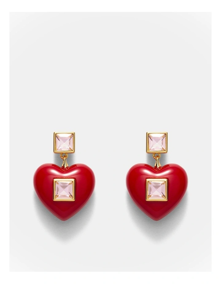 Devotion Earrings in Lipstick Red image 1