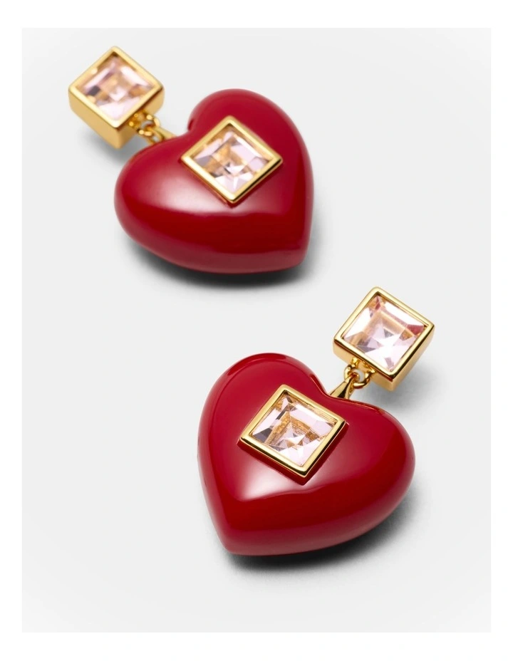 Devotion Earrings in Lipstick Red image 3
