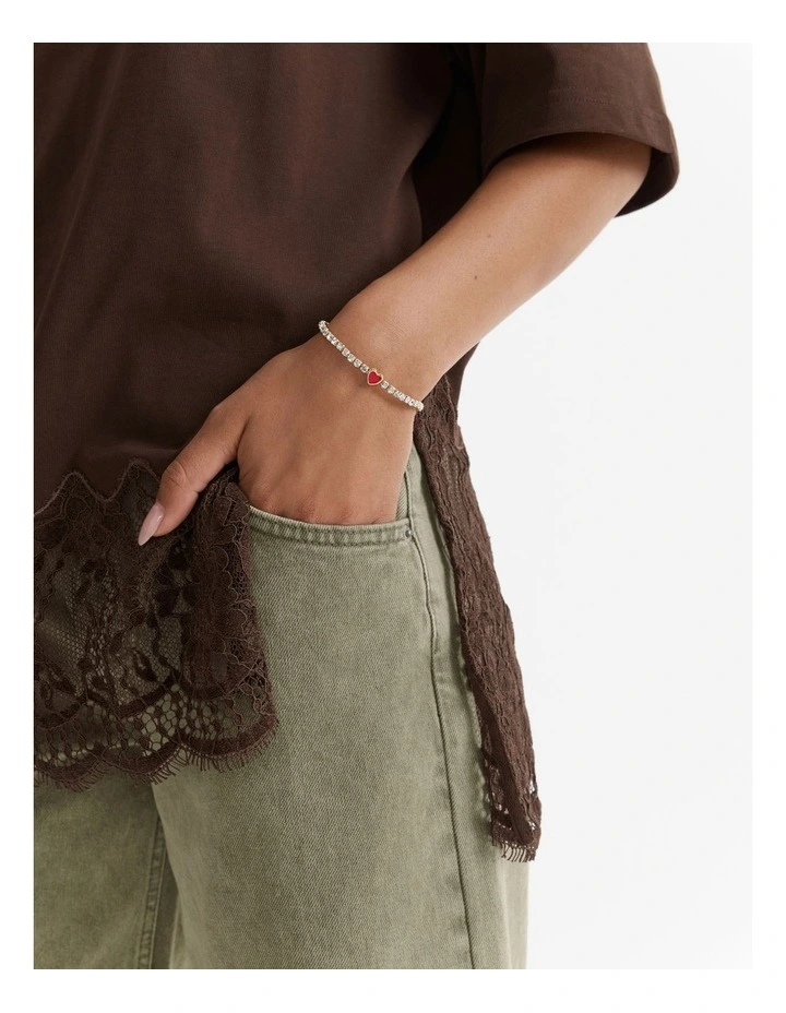 Lover Heart Bracelet in Lipstick Red image 4