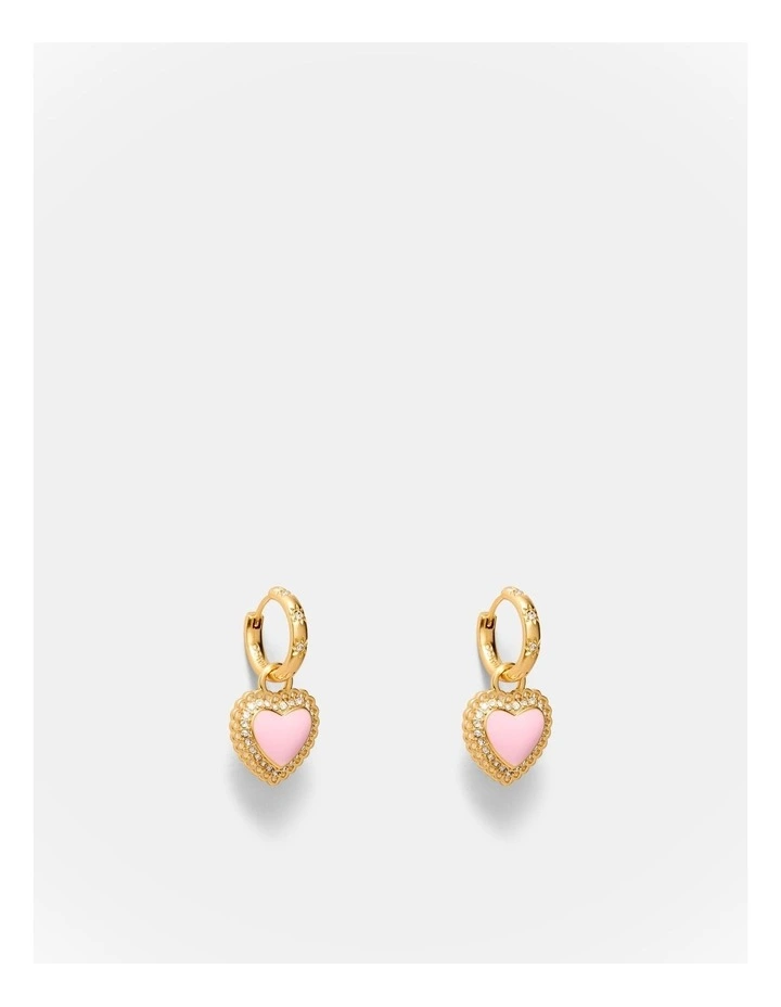 Lace Heart Hoop Earrings in Ballet image 1