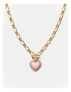 Lace Heart Necklace in Ballet