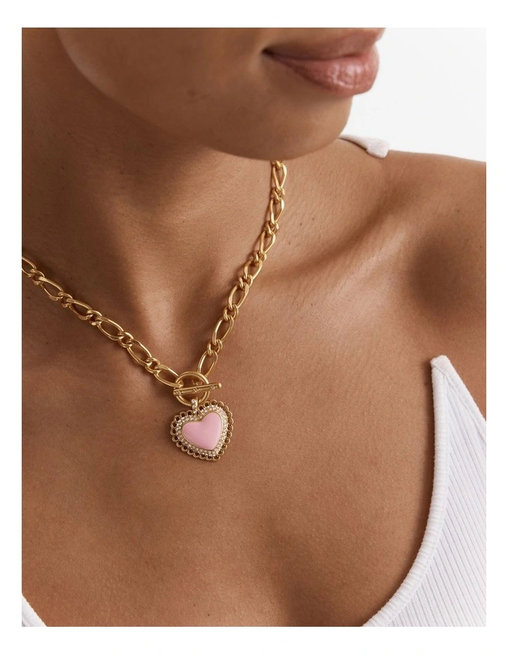 Lace Heart Necklace in Ballet image 2