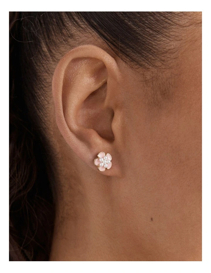 La Fleur Stud Earrings in Petal image 2