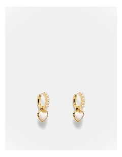 En Pointe Hoop Earrings in Pearl