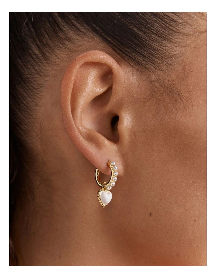 En Pointe Hoop Earrings in Pearl image 2