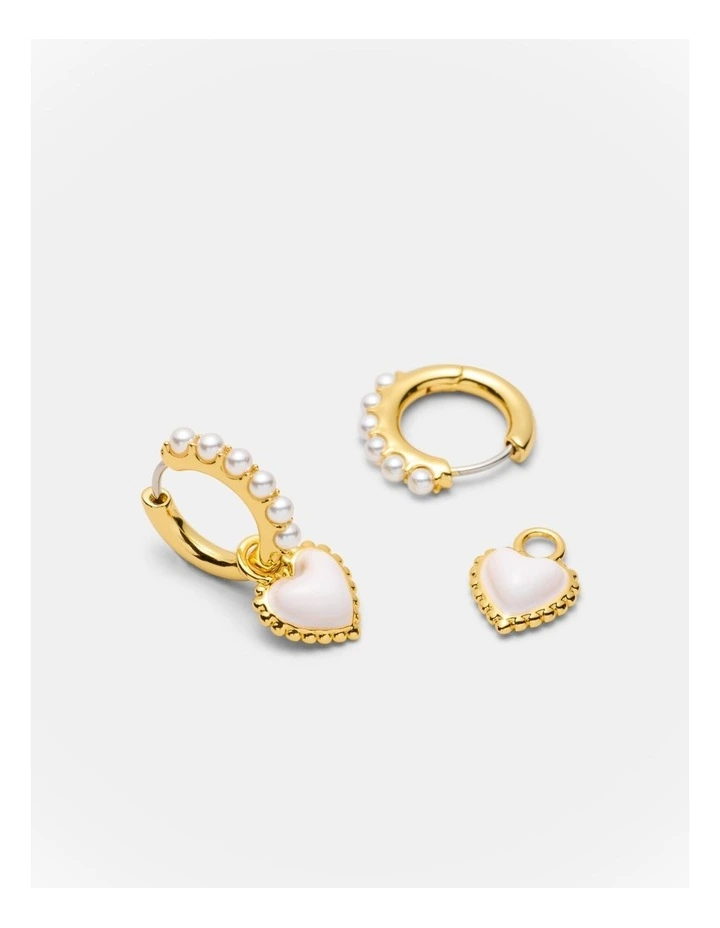 En Pointe Hoop Earrings in Pearl image 3