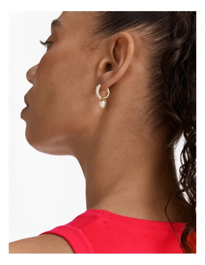 En Pointe Hoop Earrings in Pearl image 4