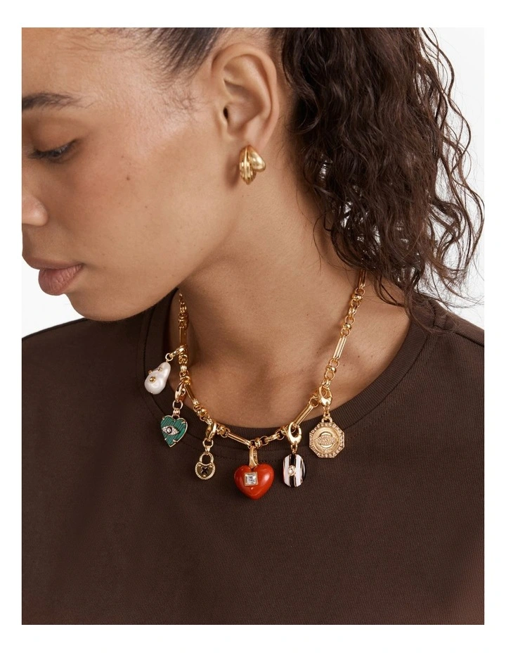 Lockette Charm Necklace in Gold image 2