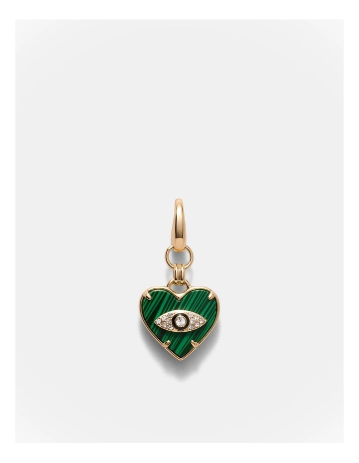 Emotional Heart Charm Necklace in Malachite image 1