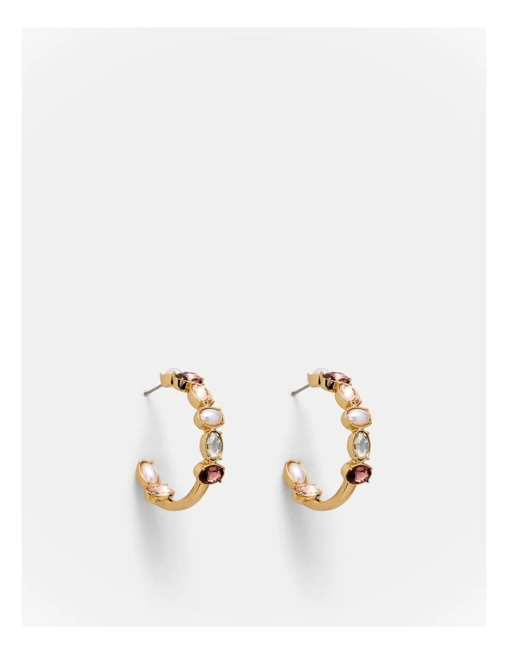 So Ornate Hoop Earrings in Pearl image 1