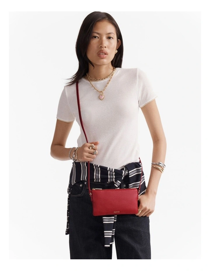 Rhiannon Pouch Crossbody Bag in Lipstick Red image 2