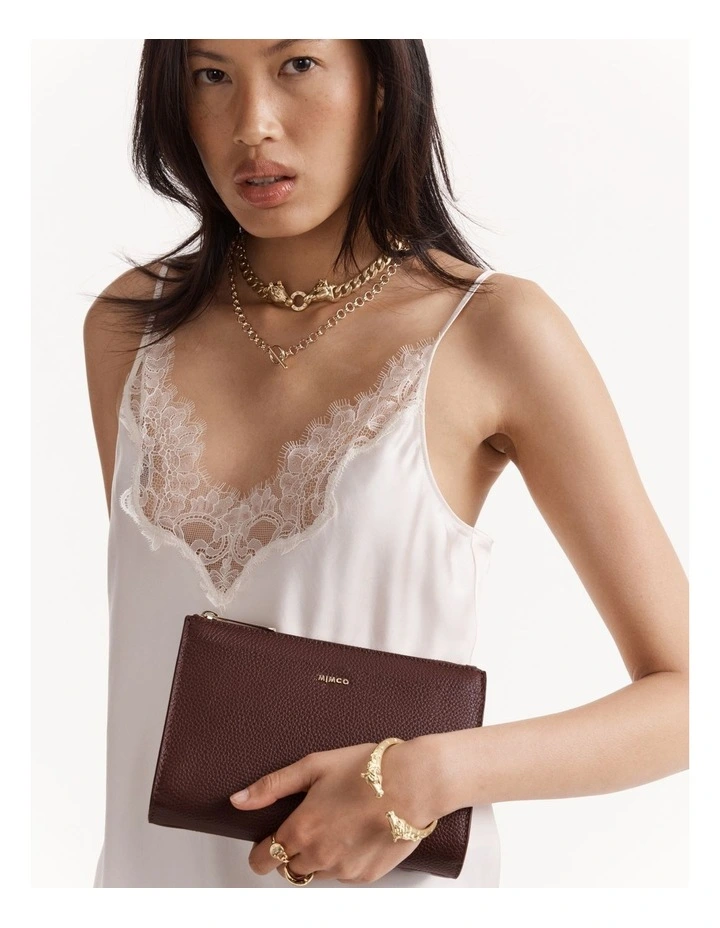 Yvette Gusset Pouch in Brandy image 2