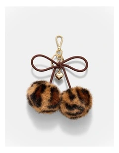 Cherry Keyring in Leopard