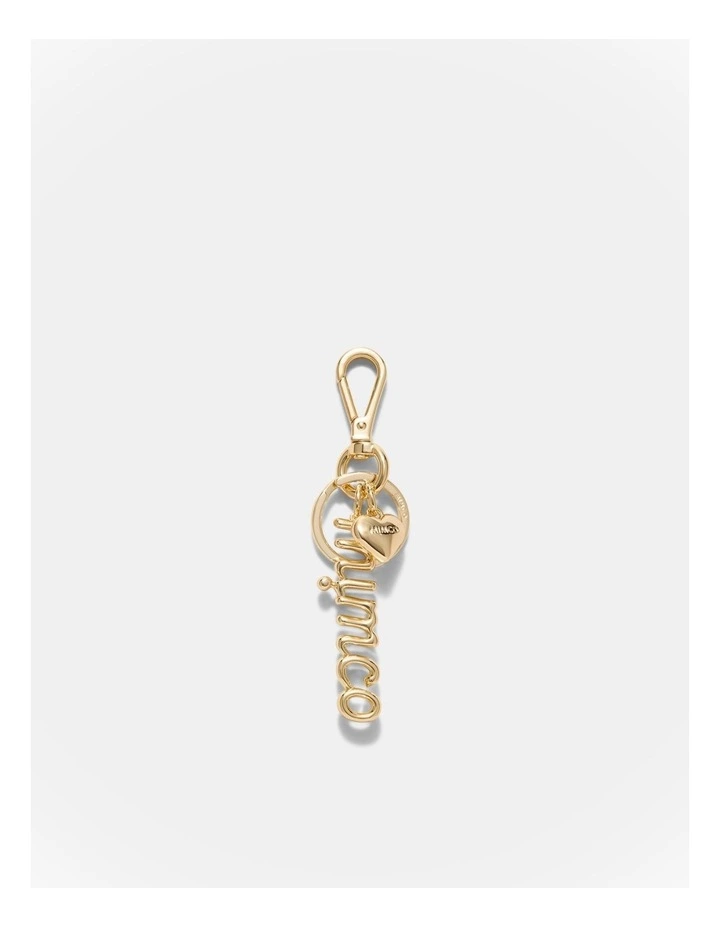 Bubble Logo Keyring in Light Gold image 1