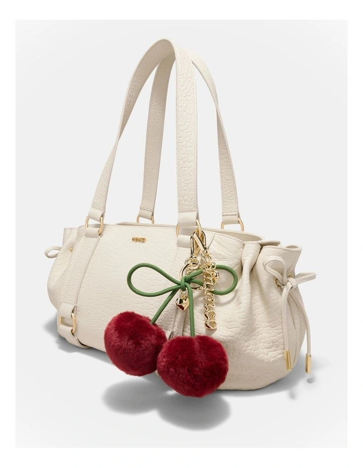 Bubble Logo Keyring in Light Gold image 2